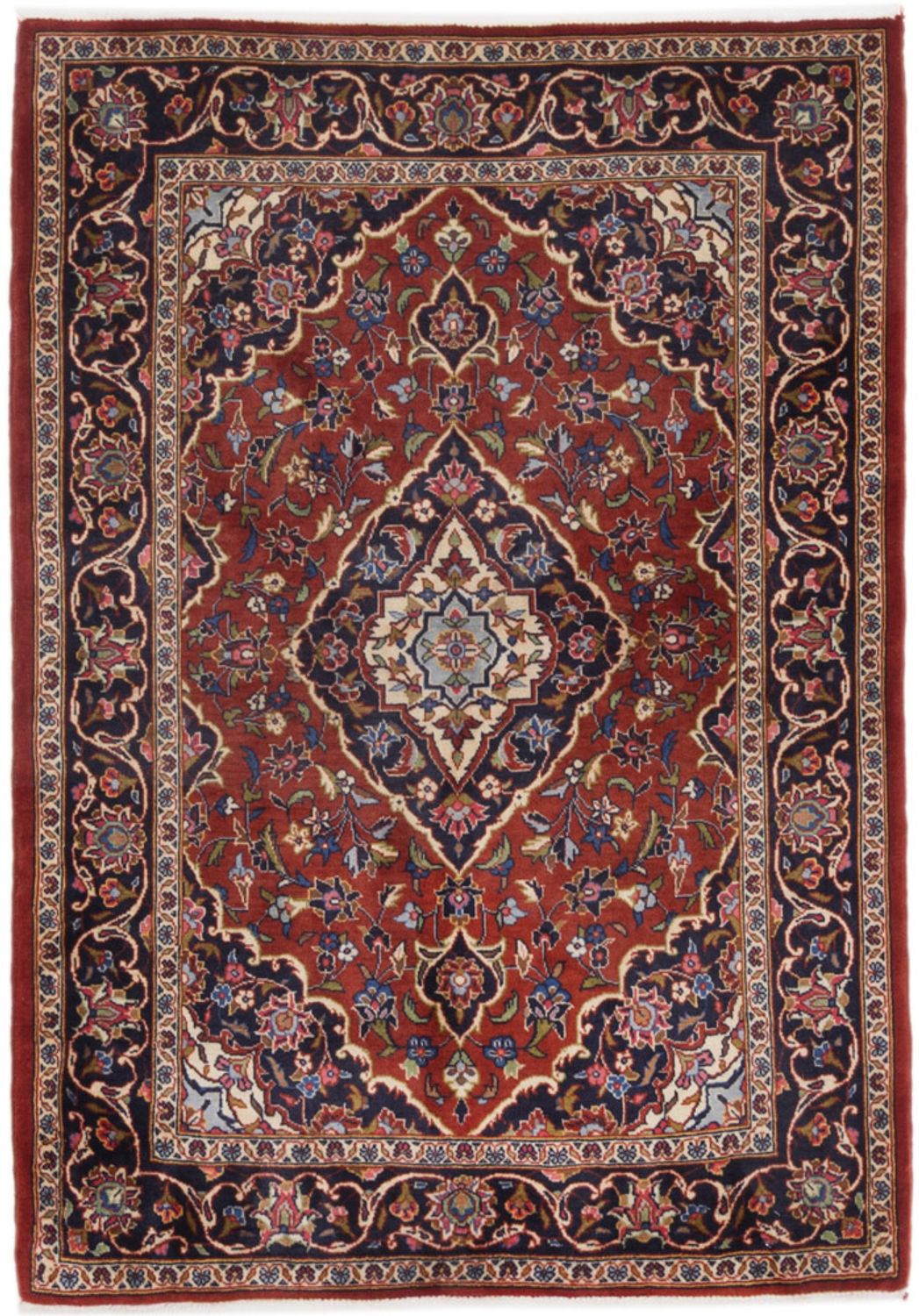 Alfombra persa - Keshan - 150 x 105 cm - rojo oscuro