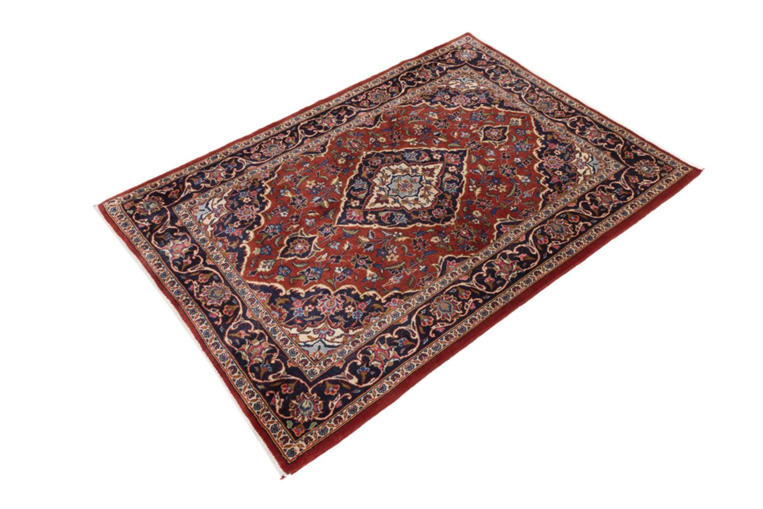 Alfombra persa - Keshan - 150 x 105 cm - rojo oscuro