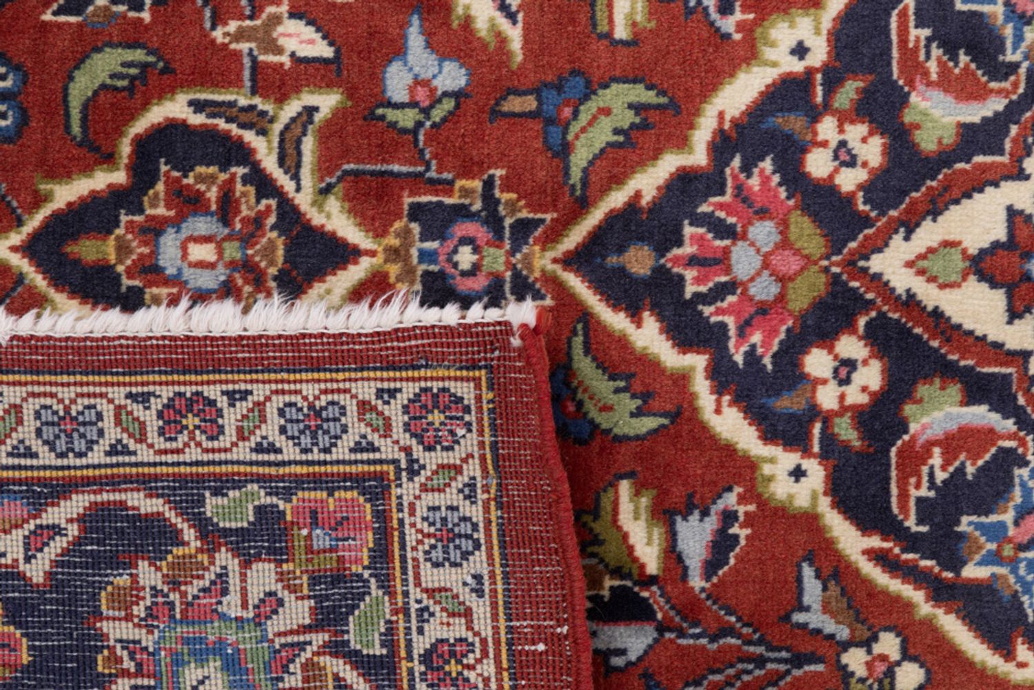 Alfombra persa - Keshan - 150 x 105 cm - rojo oscuro