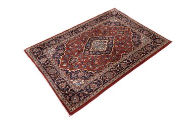 Alfombra persa - Keshan - 150 x 105 cm - rojo oscuro