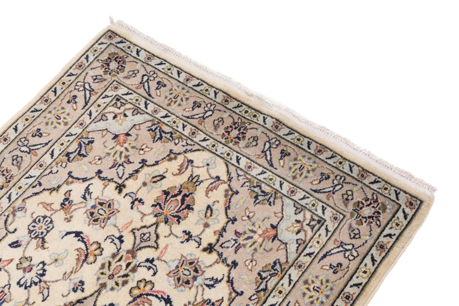 Alfombra persa - Keshan - 155 x 95 cm - beige claro