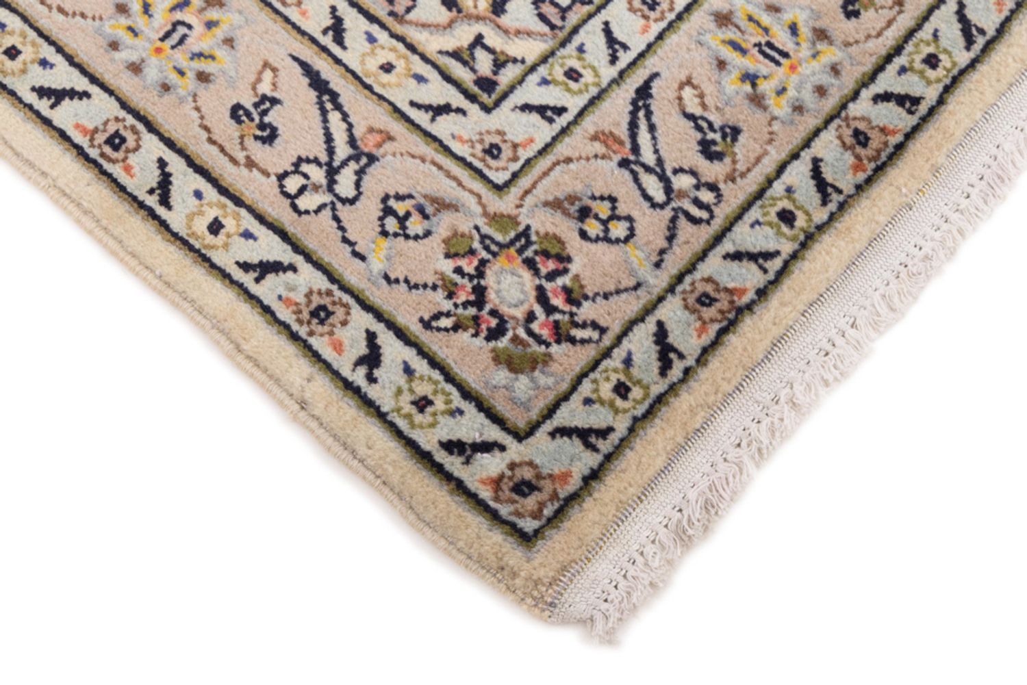 Alfombra persa - Keshan - 155 x 95 cm - beige claro