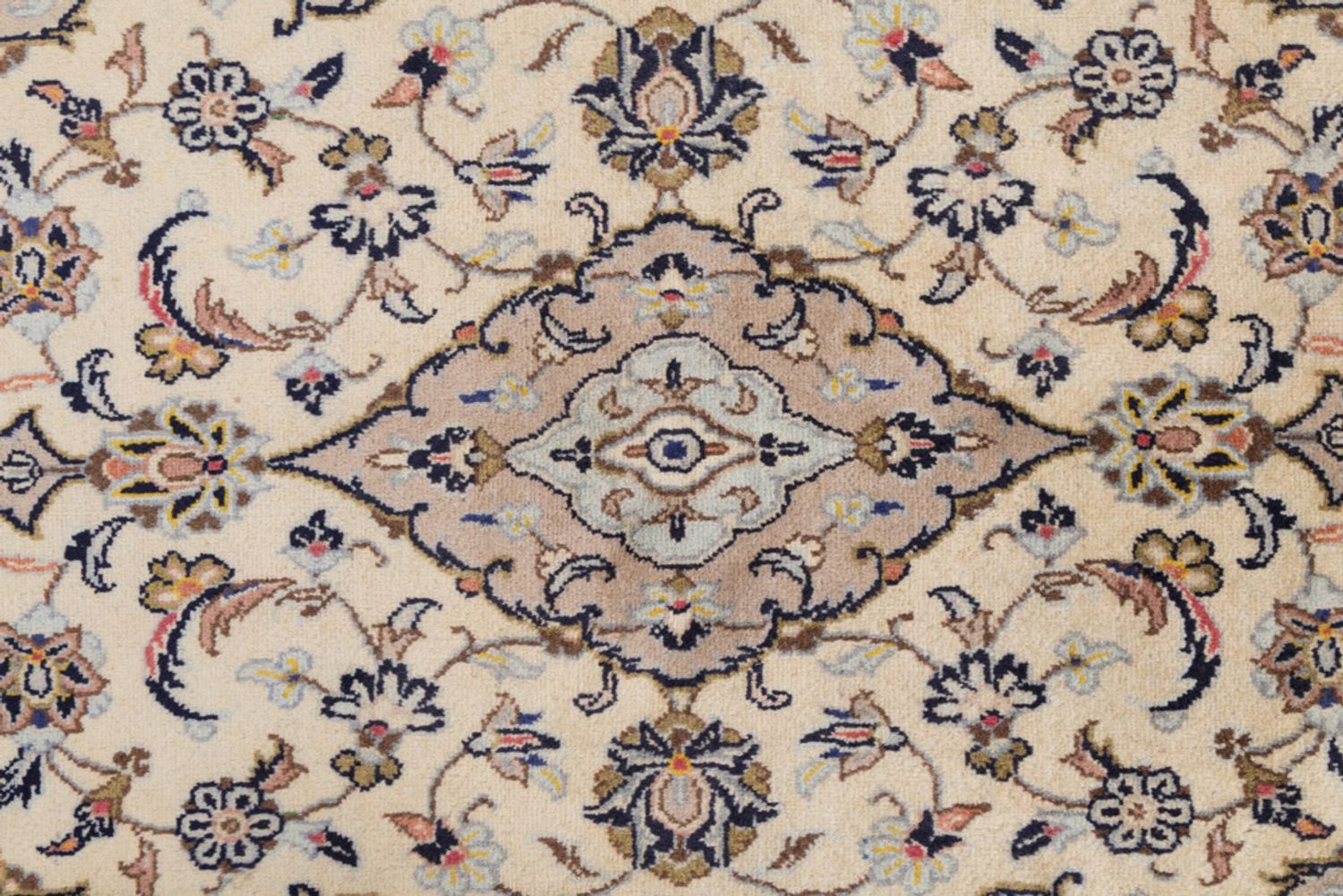 Alfombra persa - Keshan - 155 x 95 cm - beige claro