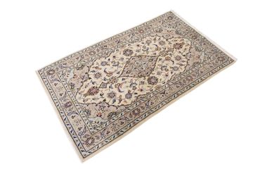 Alfombra persa - Keshan - 155 x 95 cm - beige claro