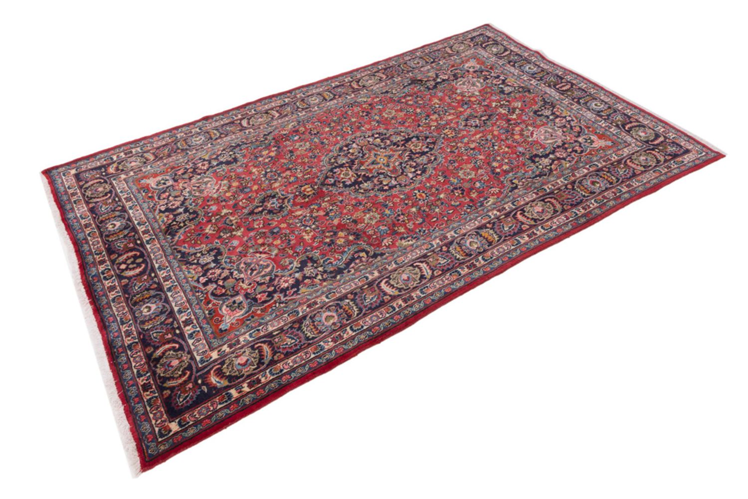 Alfombra persa - Keshan - 300 x 195 cm - rojo oscuro