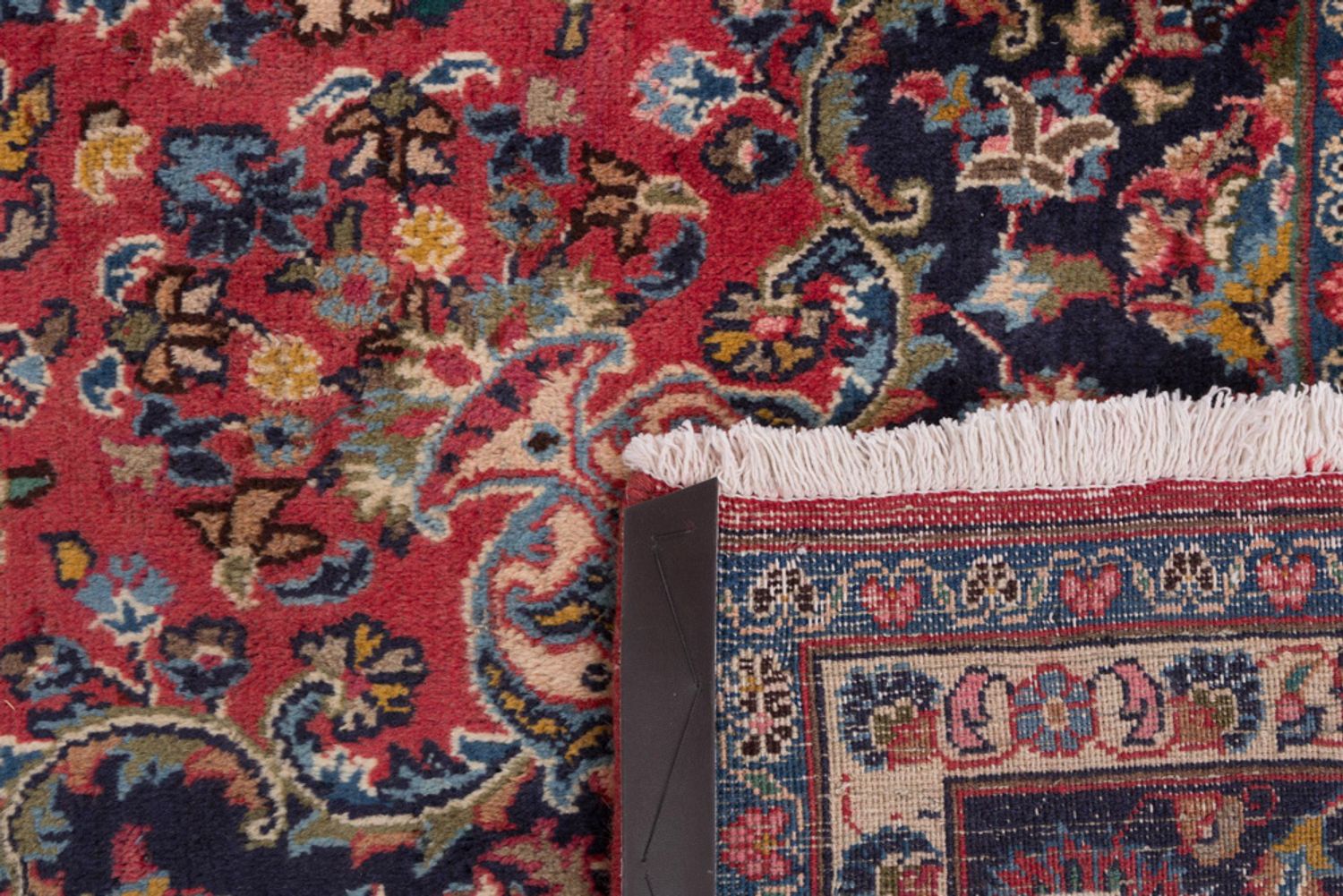 Alfombra persa - Keshan - 300 x 195 cm - rojo oscuro