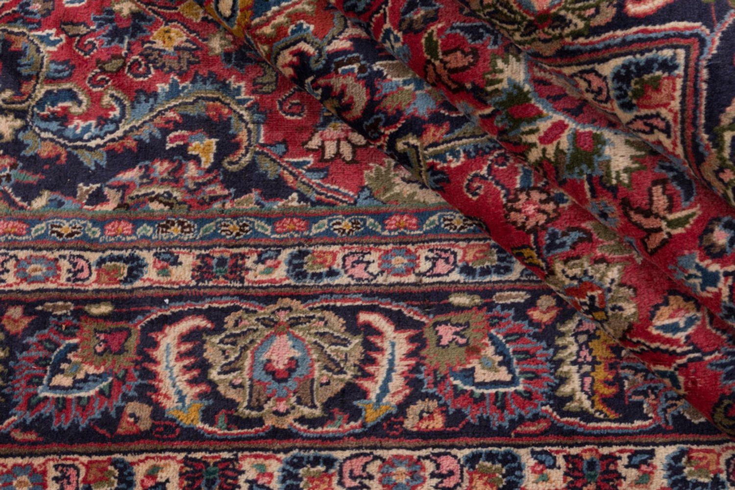 Alfombra persa - Keshan - 300 x 195 cm - rojo oscuro