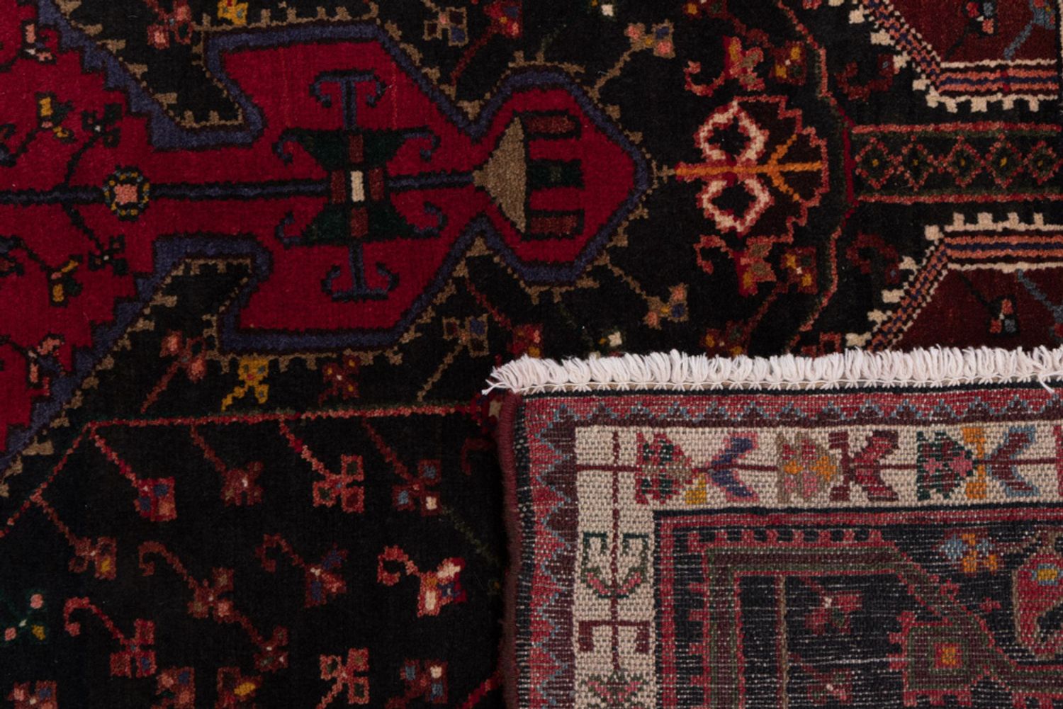 Persisk teppe - Nomadisk - 225 x 145 cm - mørk rød