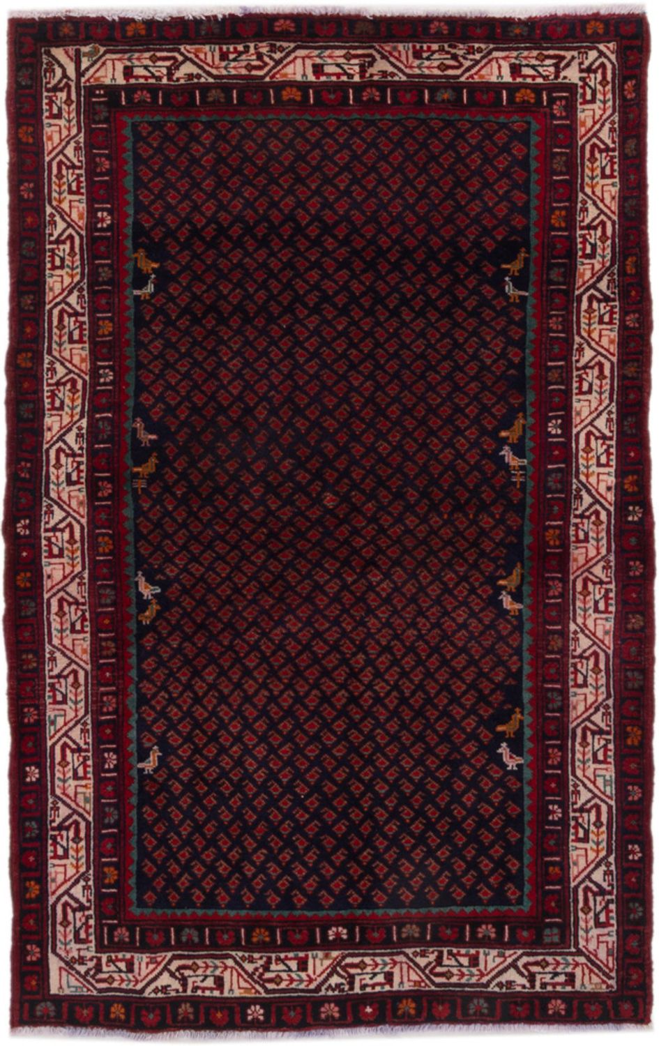 Alfombra persa - Nómada - 215 x 138 cm - rojo oscuro
