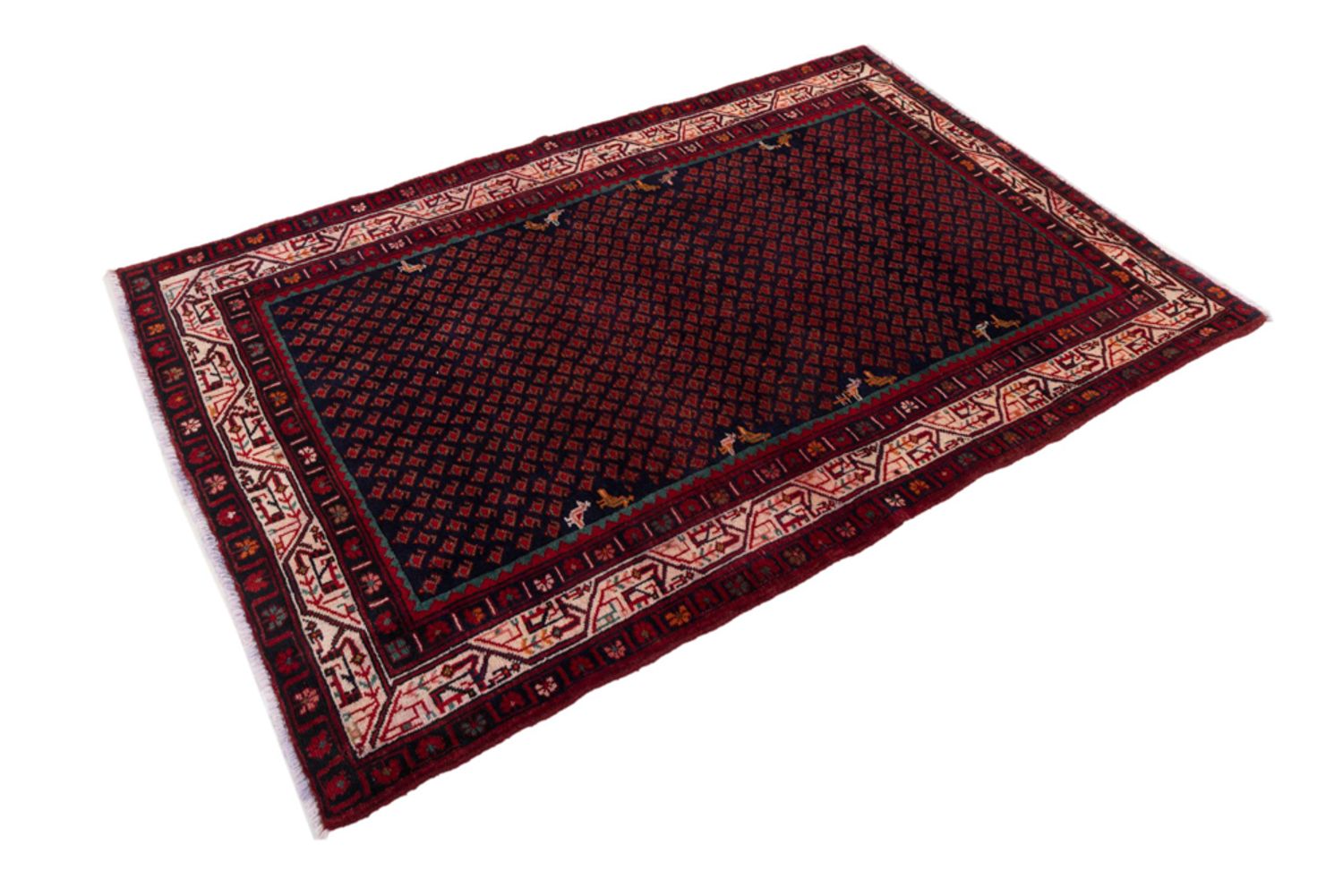 Alfombra persa - Nómada - 215 x 138 cm - rojo oscuro