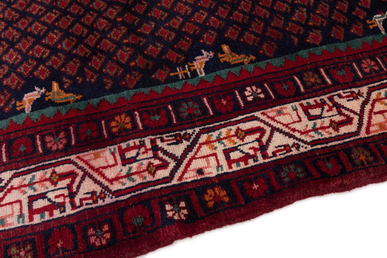 Alfombra persa - Nómada - 215 x 138 cm - rojo oscuro