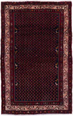 Alfombra persa - Nómada - 215 x 138 cm - rojo oscuro
