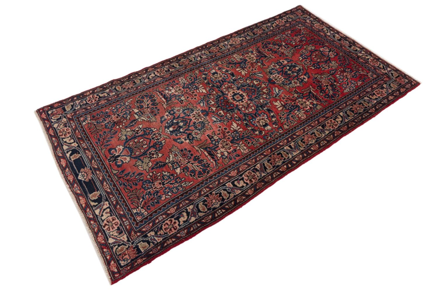 Alfombra de pasillo Alfombra persa - Clásica - 210 x 112 cm - rojo oscuro