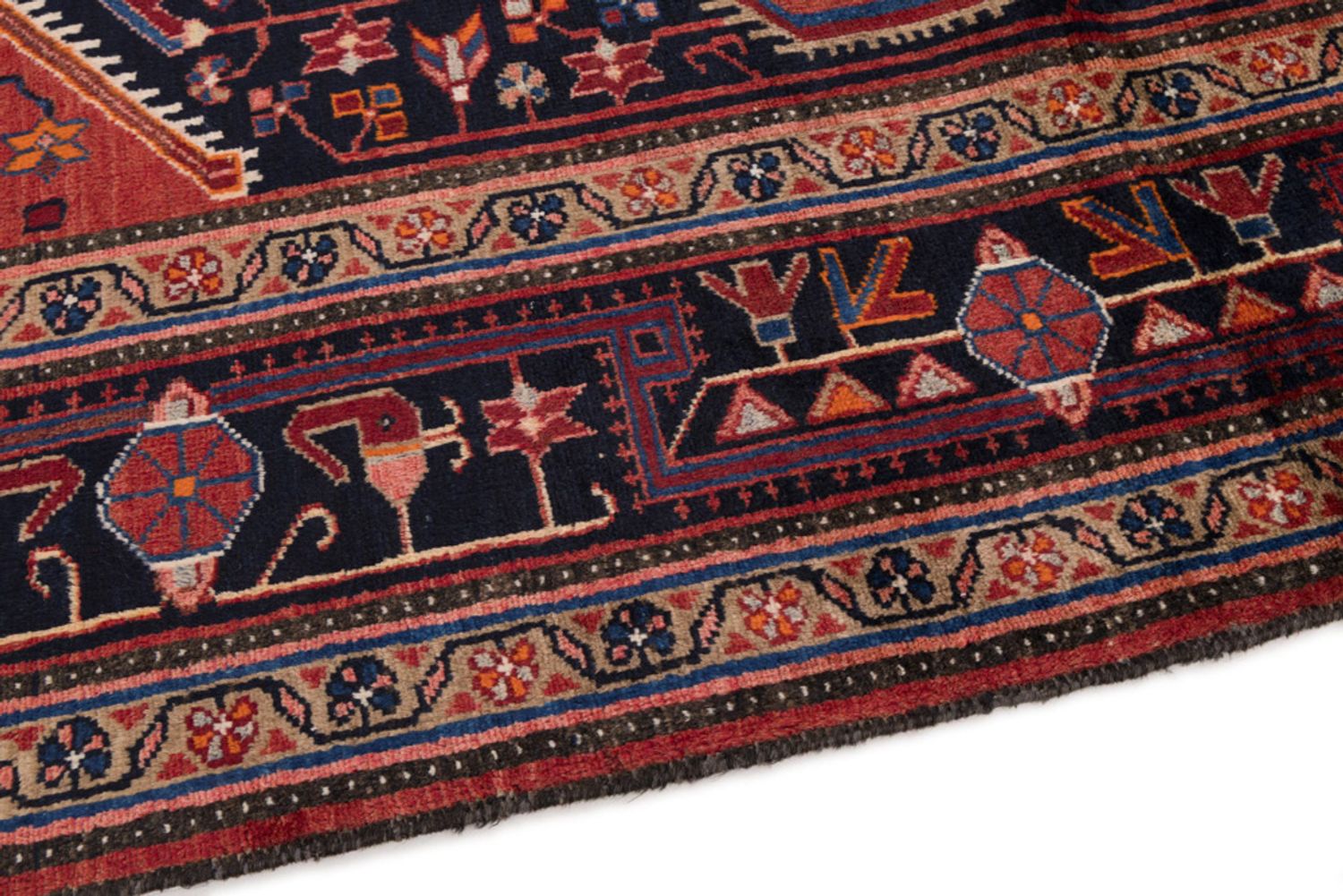 Alfombra persa - Nómada - 220 x 115 cm - rojo oscuro