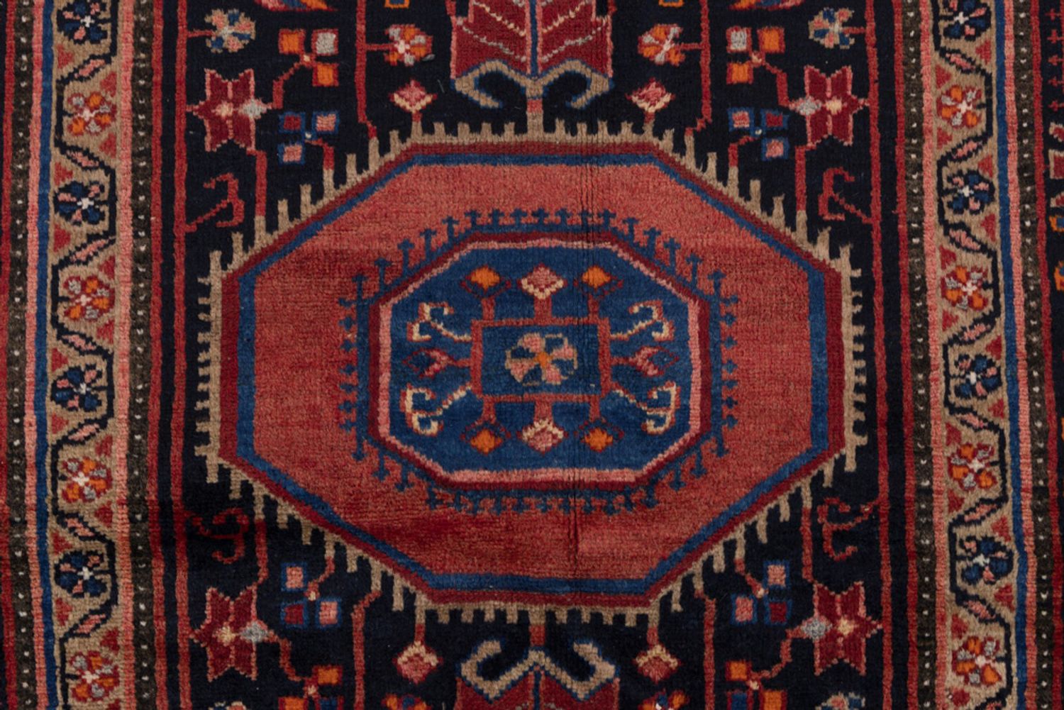 Alfombra persa - Nómada - 220 x 115 cm - rojo oscuro