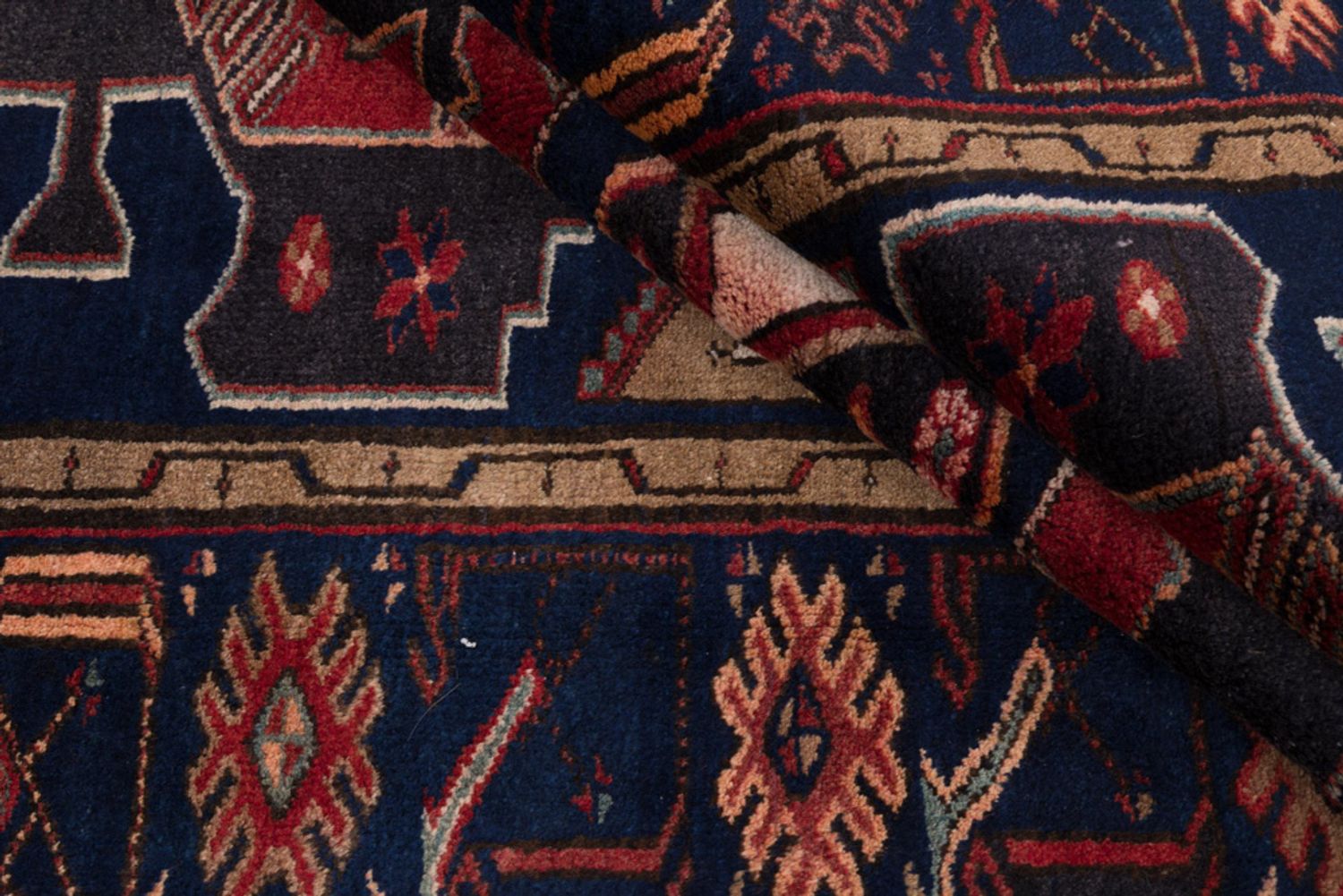 Alfombra persa - Nómada - 205 x 140 cm - rojo oscuro