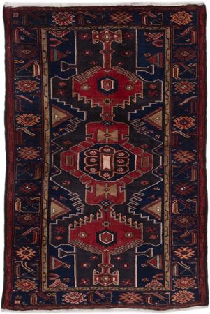 Alfombra persa - Nómada - 205 x 140 cm - rojo oscuro