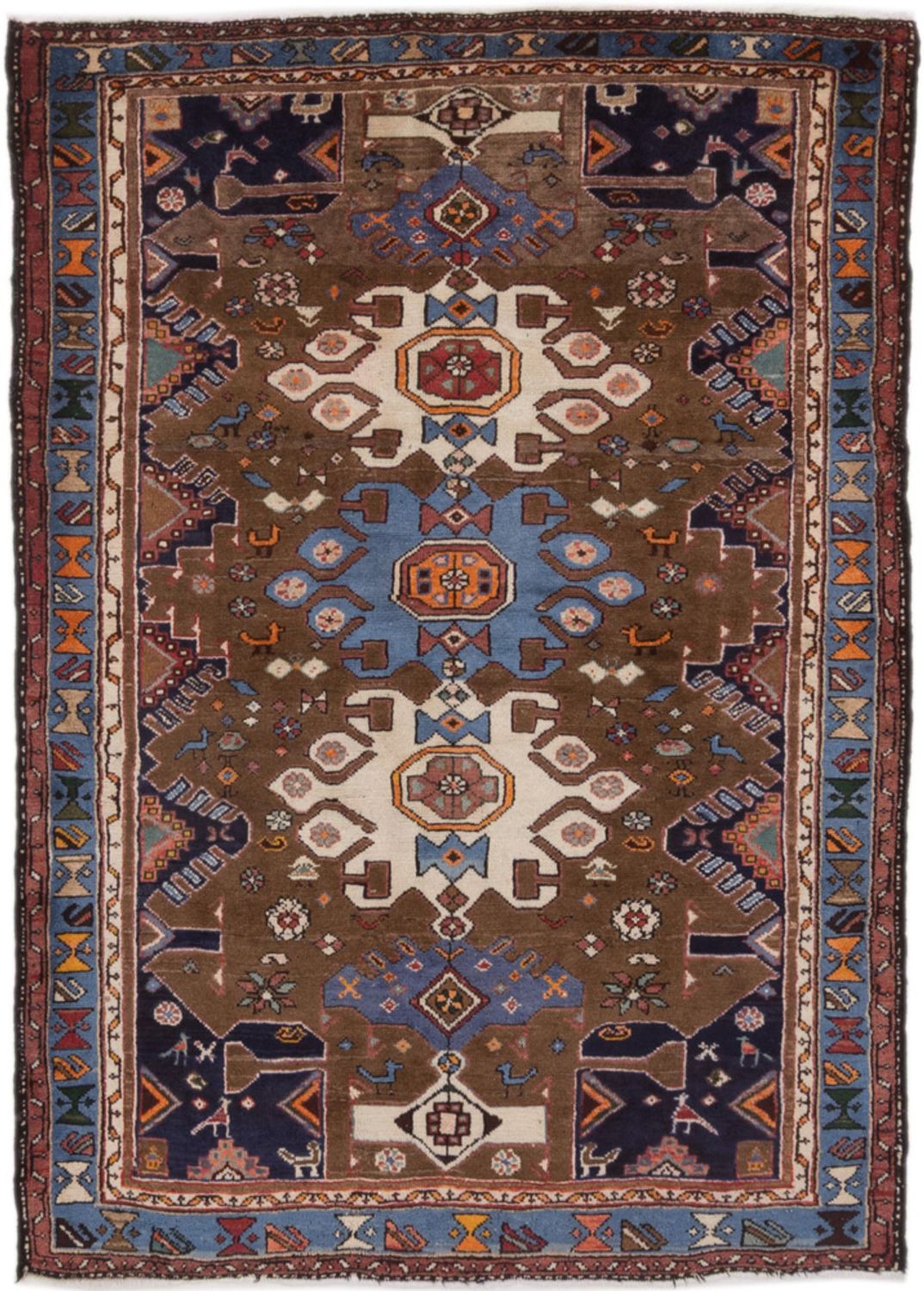 Alfombra persa - Nómada - 190 x 135 cm - multicolor