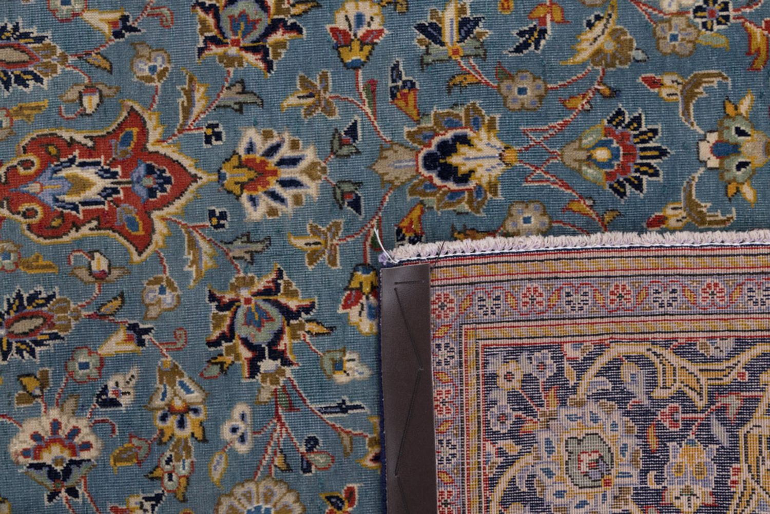 Persisk teppe - Keshan - 205 x 135 cm - lyseblå