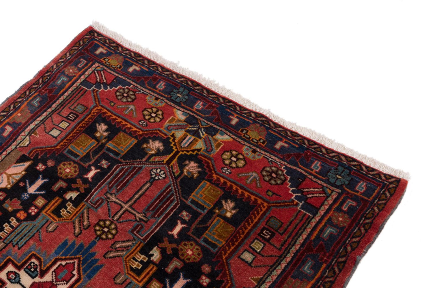 Alfombra persa - Nómada - 125 x 85 cm - rojo oscuro