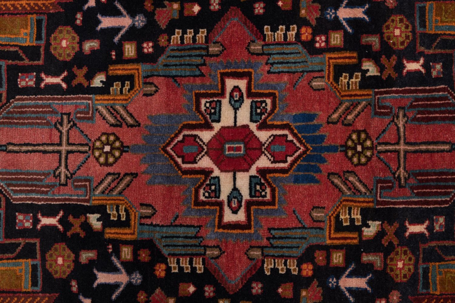 Alfombra persa - Nómada - 125 x 85 cm - rojo oscuro