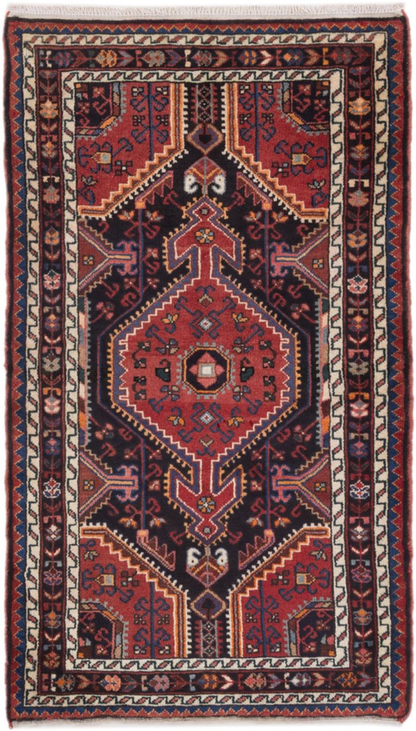 Alfombra persa - Nómada - 135 x 87 cm - rojo oscuro