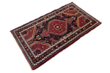 Alfombra persa - Nómada - 135 x 87 cm - rojo oscuro