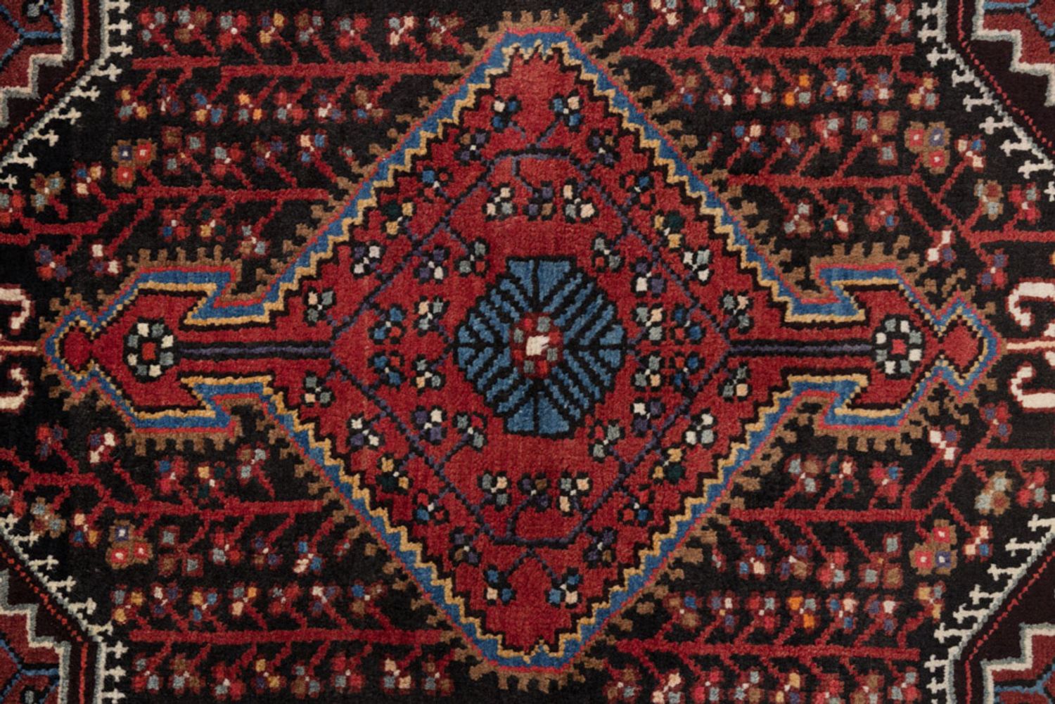 Alfombra persa - Nómada - 130 x 87 cm - rojo oscuro