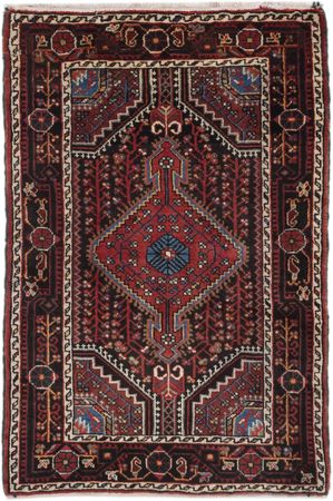 Alfombra persa - Nómada - 130 x 87 cm - rojo oscuro