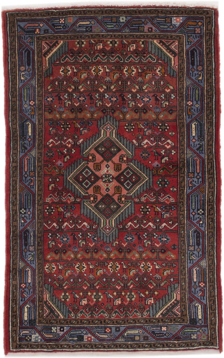 Alfombra persa - Nómada - 130 x 80 cm - rojo oscuro