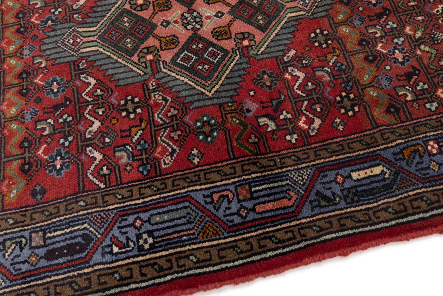 Alfombra persa - Nómada - 130 x 80 cm - rojo oscuro