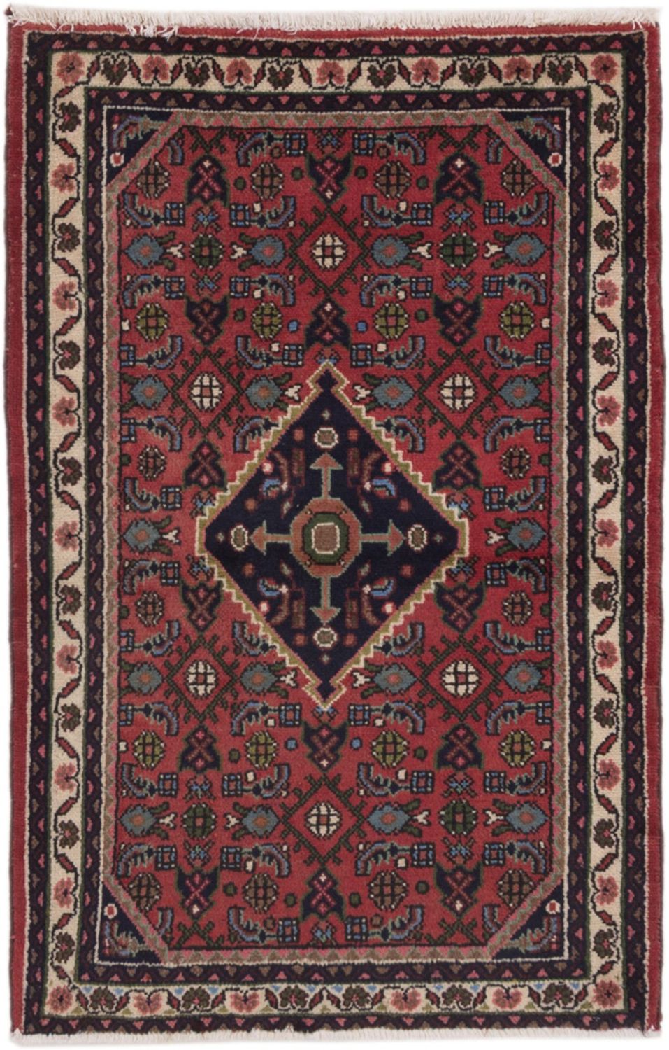 Alfombra persa - Nómada - 130 x 85 cm - rojo oscuro