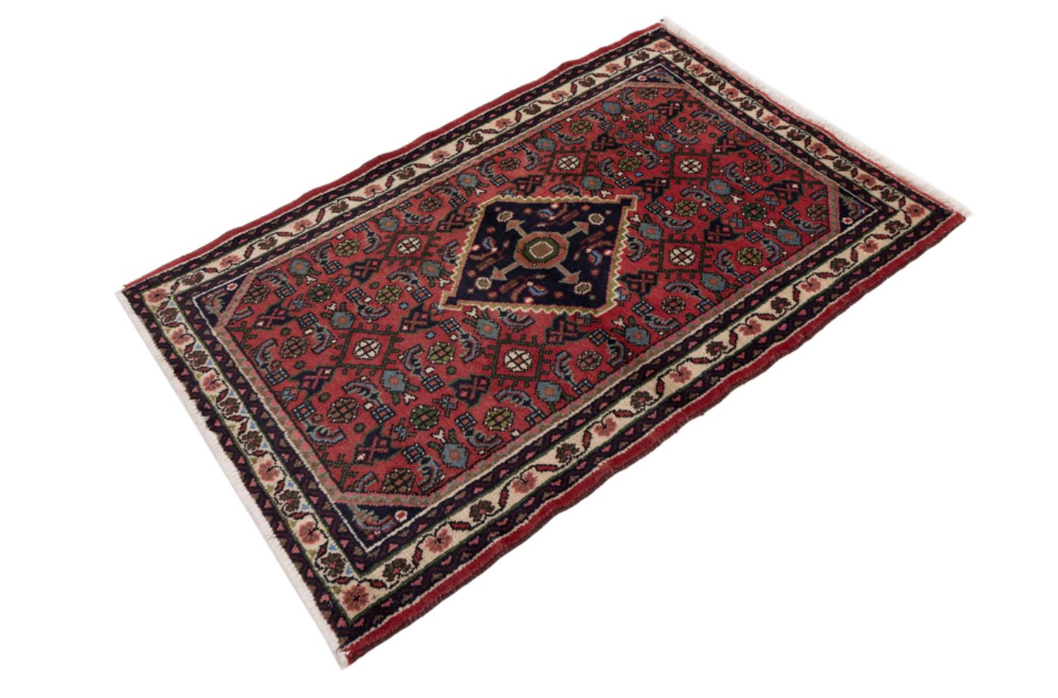 Alfombra persa - Nómada - 130 x 85 cm - rojo oscuro