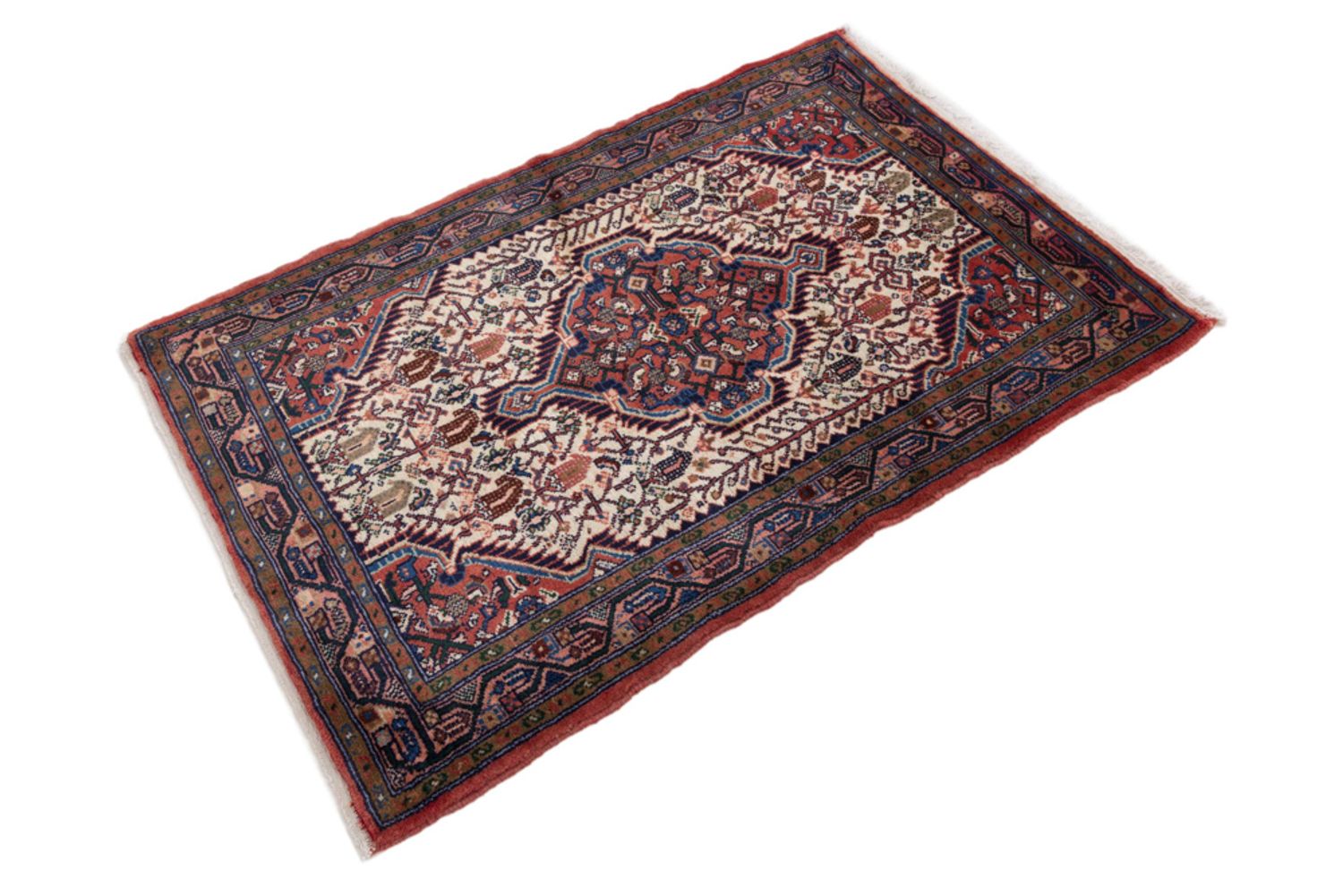 Alfombra persa - Nómada - 130 x 85 cm - crema