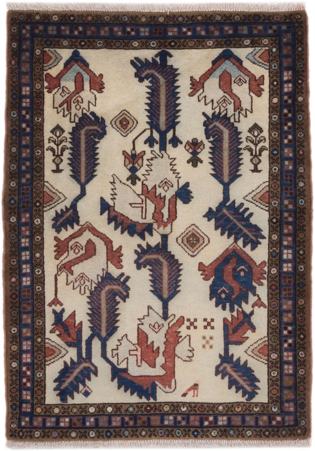 Alfombra persa - Tabriz - 115 x 80 cm - multicolor
