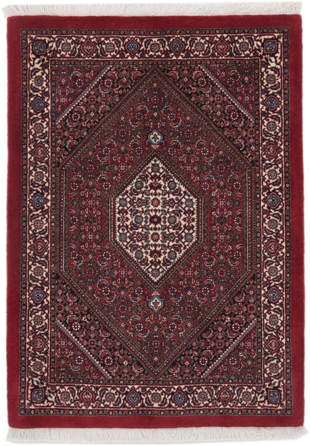 Alfombra persa - Bidjar - 113 x 80 cm - rojo oscuro