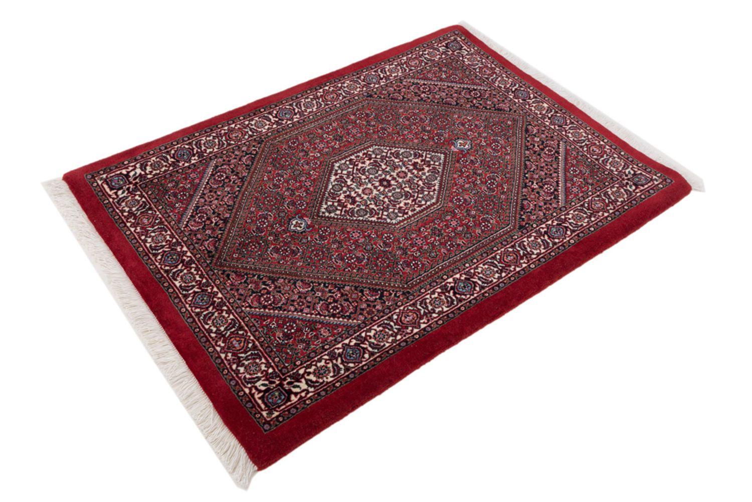 Alfombra persa - Bidjar - 113 x 80 cm - rojo oscuro