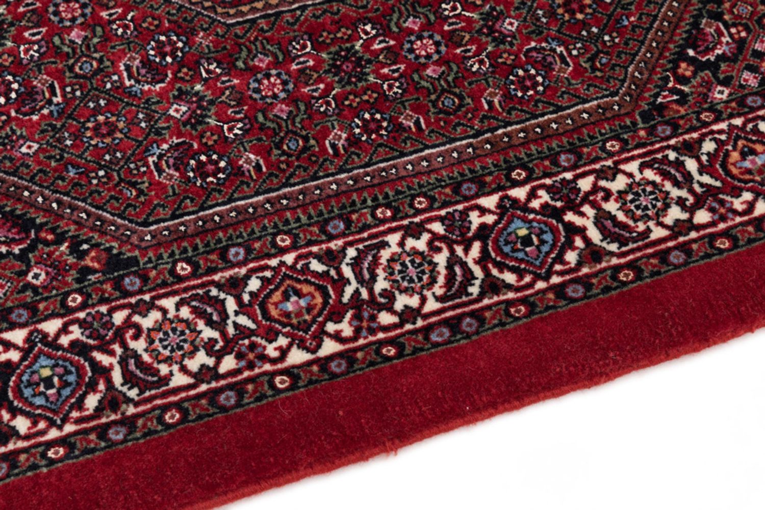 Alfombra persa - Bidjar - 113 x 80 cm - rojo oscuro