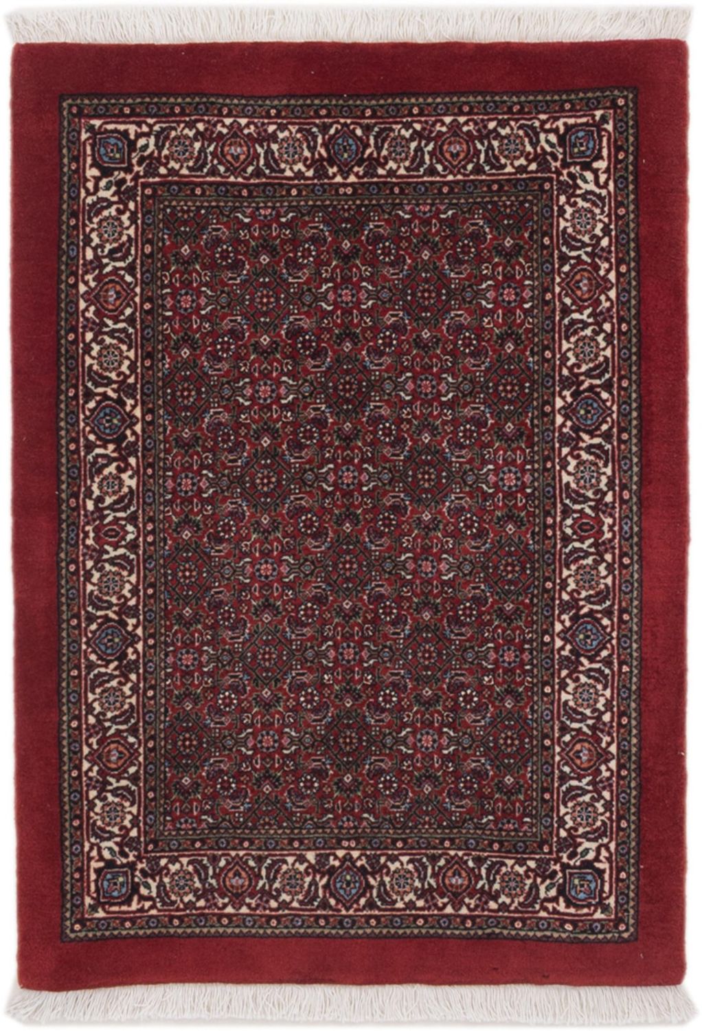 Alfombra persa - Bidjar - 100 x 70 cm - rojo oscuro