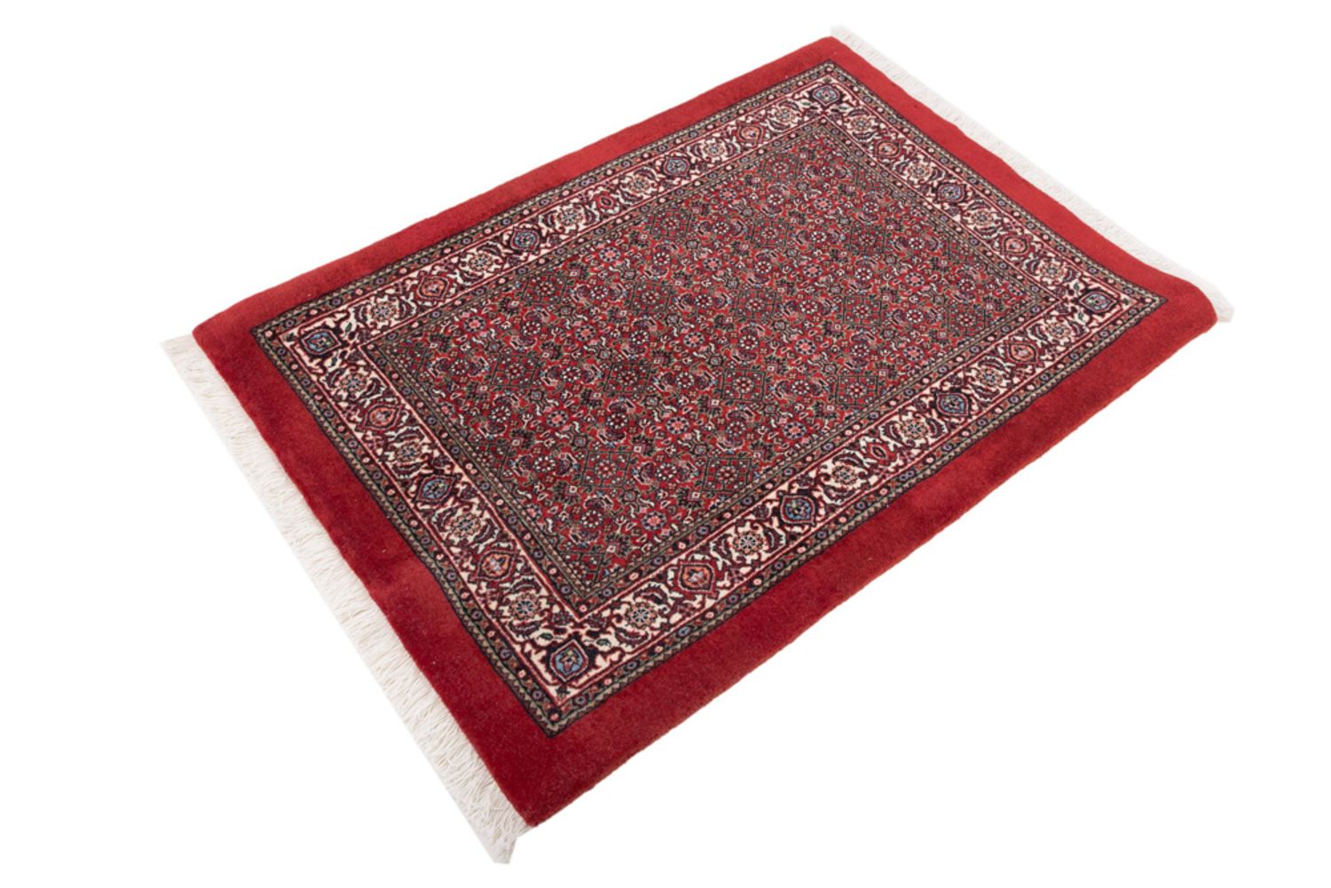 Alfombra persa - Bidjar - 100 x 70 cm - rojo oscuro