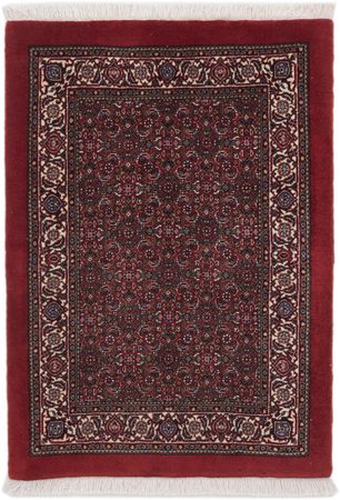 Alfombra persa - Bidjar - 100 x 70 cm - rojo oscuro