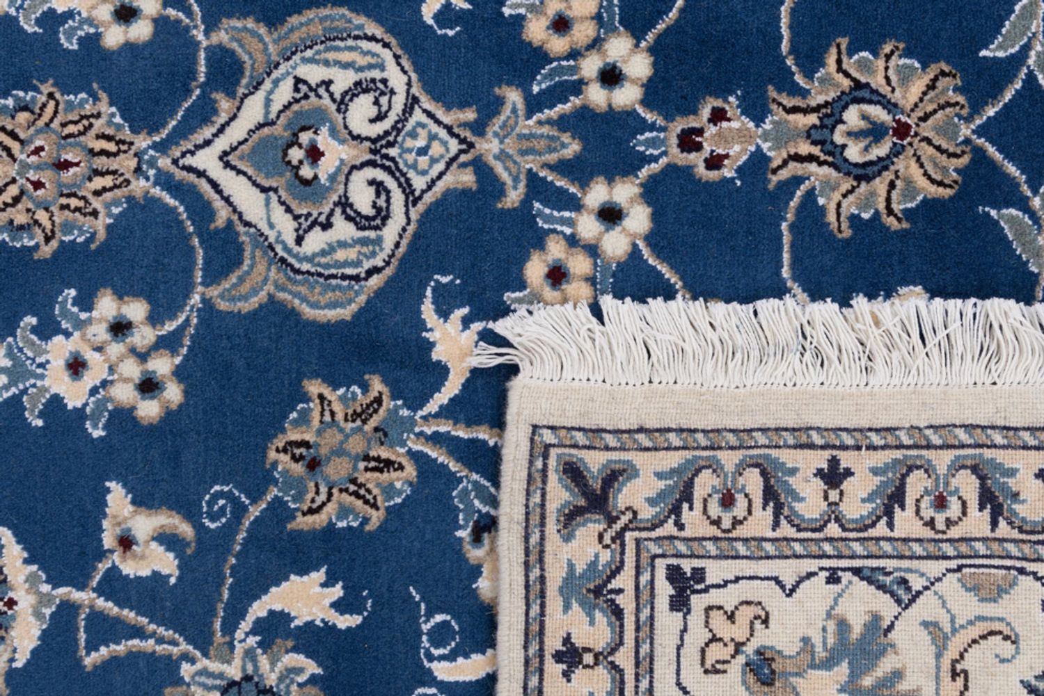 Perský koberec - Nain - 299 x 194 cm - modrá