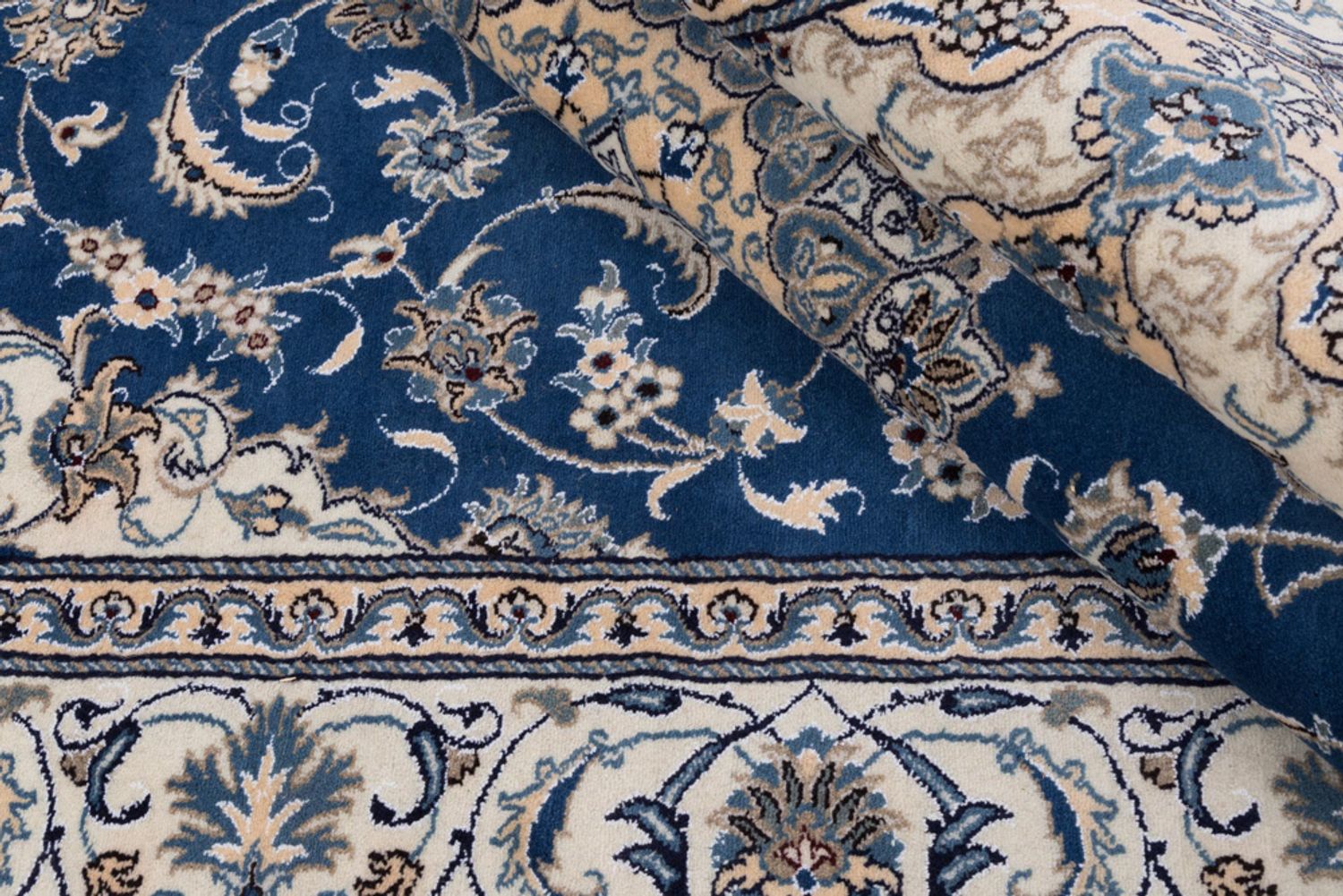 Perský koberec - Nain - 299 x 194 cm - modrá