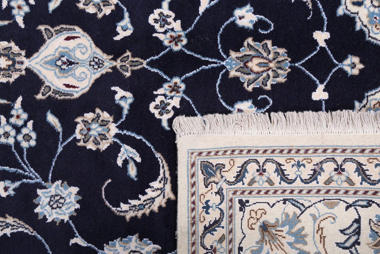 Perský koberec - Nain - 306 x 198 cm - tmavě modrá