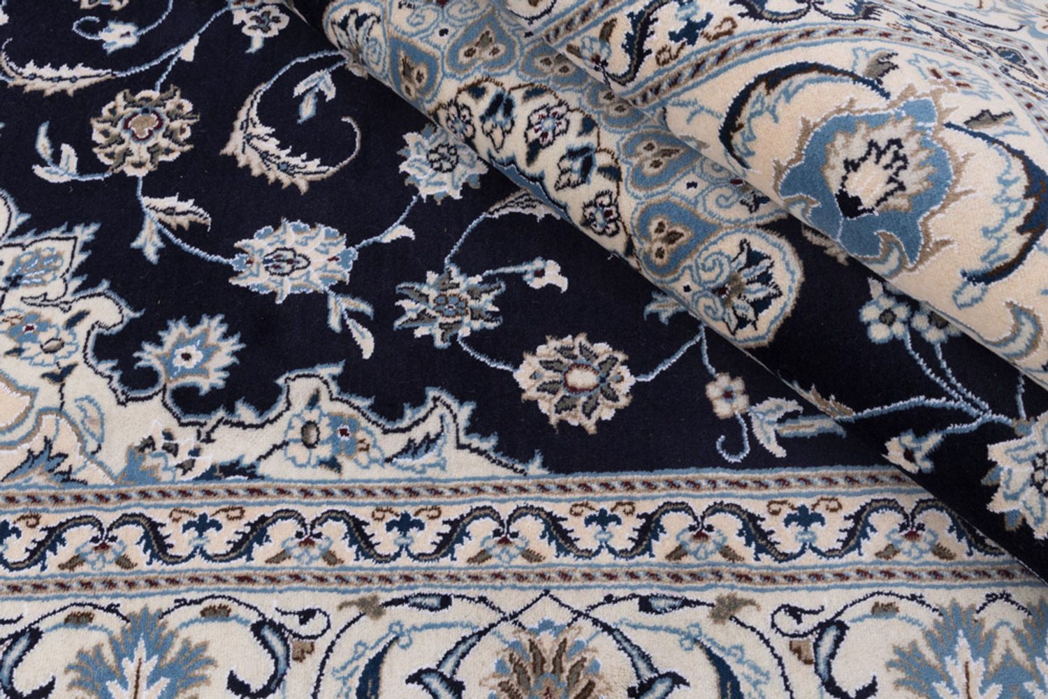 Perský koberec - Nain - 306 x 198 cm - tmavě modrá