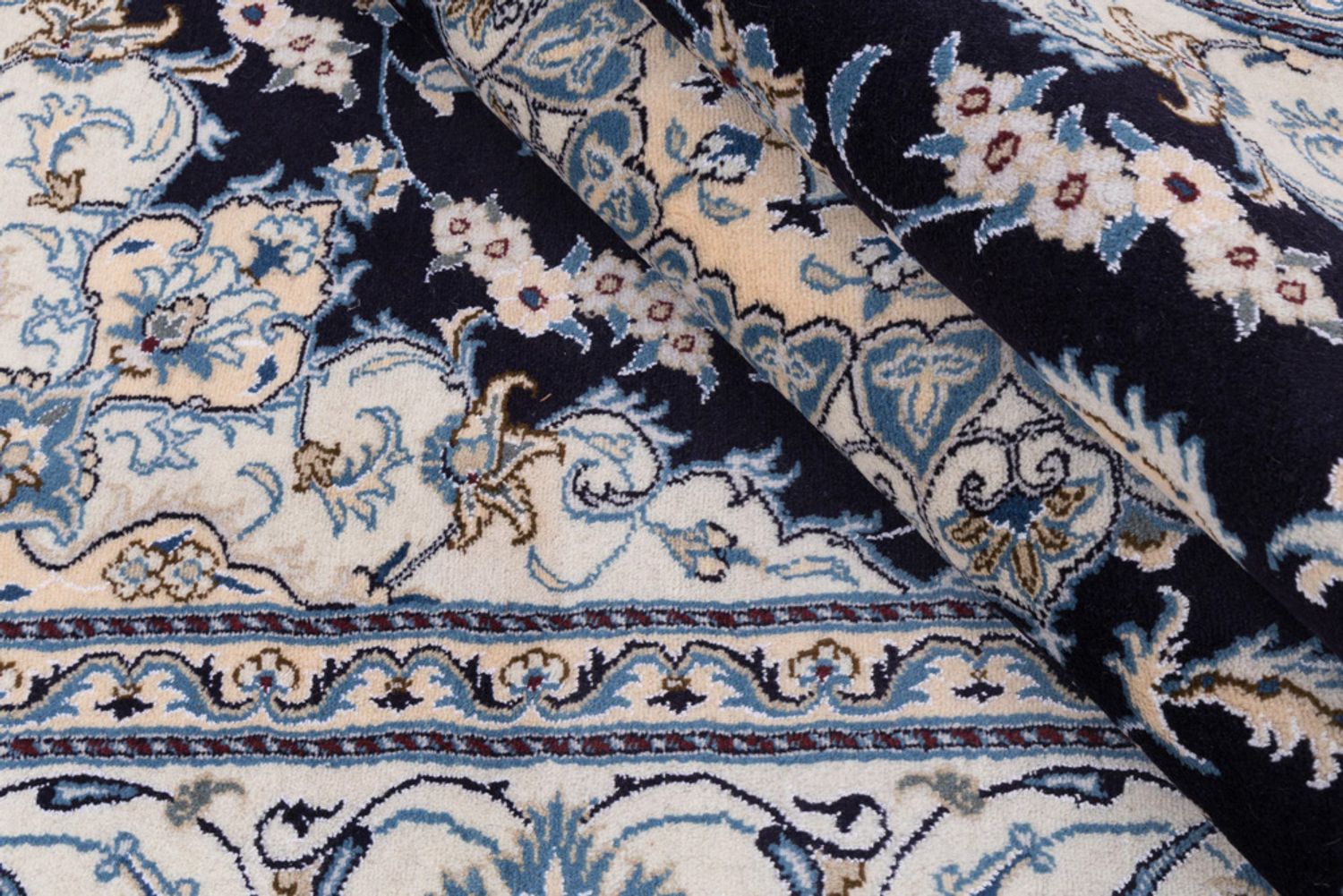 Perský koberec - Nain - 292 x 198 cm - tmavě modrá