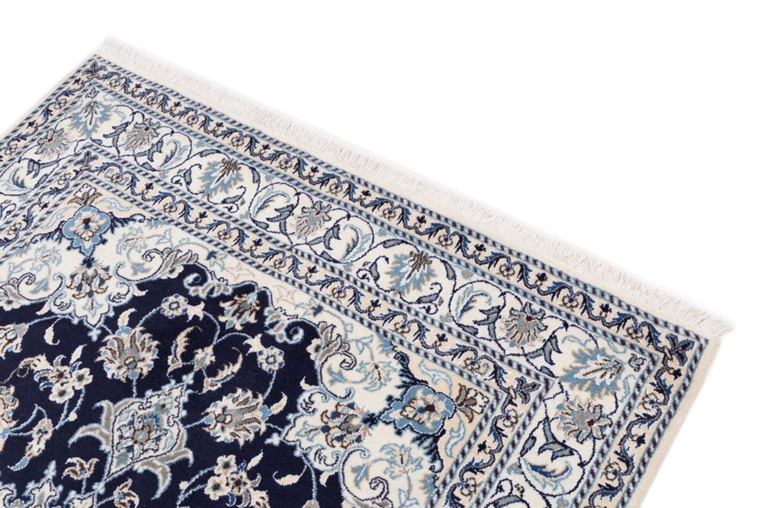 Perský koberec - Nain - 200 x 148 cm - tmavě modrá