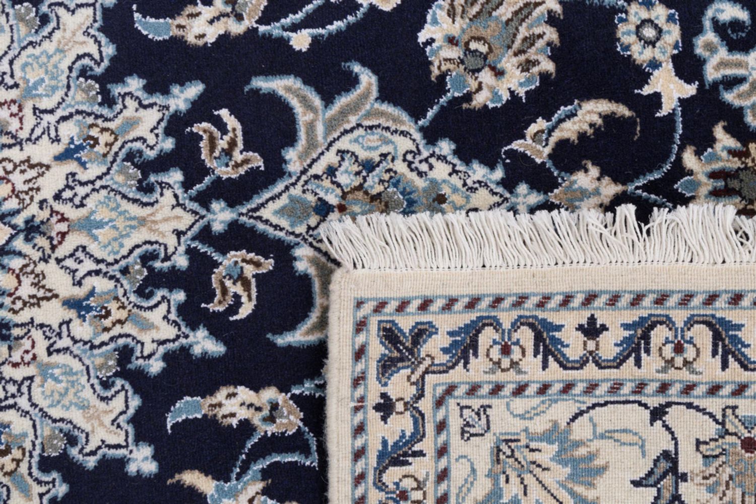 Perský koberec - Nain - 200 x 148 cm - tmavě modrá