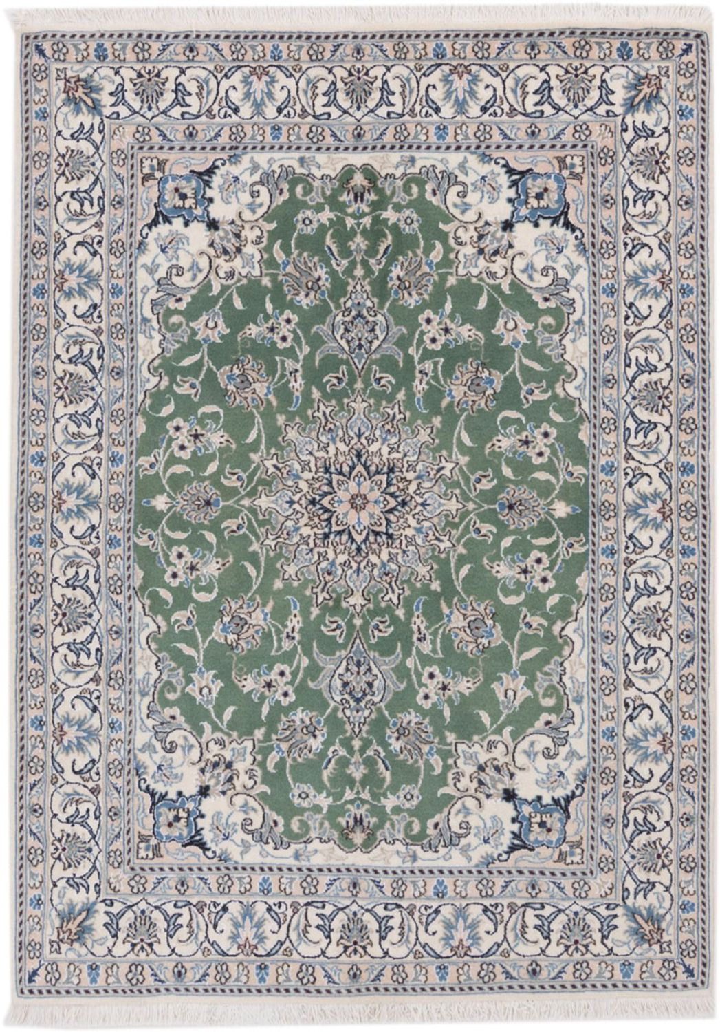 Alfombra persa - Nain - 204 x 146 cm - verde
