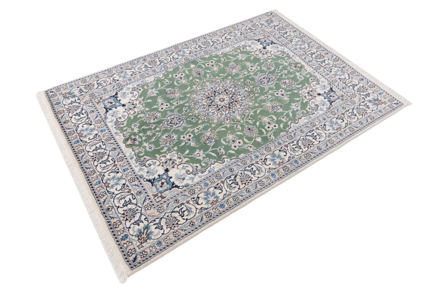 Alfombra persa - Nain - 204 x 146 cm - verde